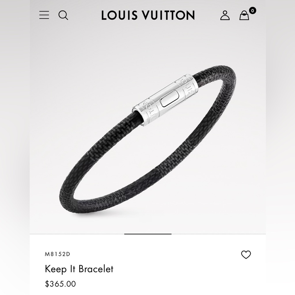 Louis Vuitton Black and Silver Bracelet